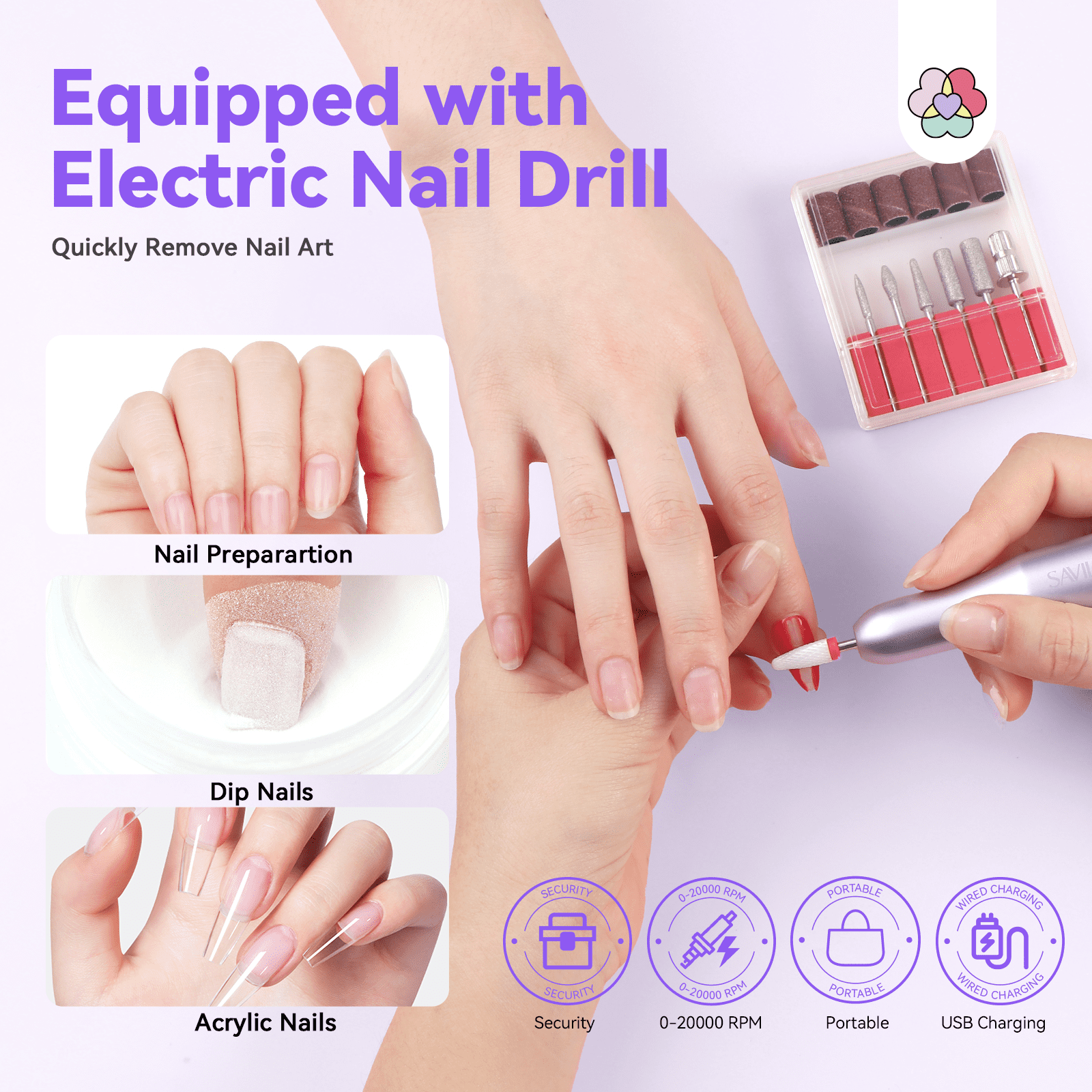 SAVILAND Dip Powder Nail Kit with Everything - 20 Colors Dipping Powder Nail Kit with Base Coat and Top Coat and Activator and Brush Saver Dip Powder Liquids Set