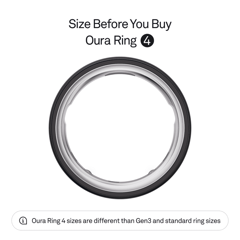 Oura Ring 4, Stealth, Size 9, Smart Wearable, Sleep, Fitness