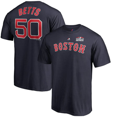 Mookie Betts Boston Red Sox Majestic 2018 World Series Name & Number T-Shirt -