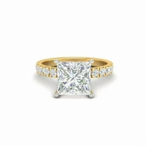 3Ct Princess Cut Moissanite Women Engagement Ring 14K Yellow Gold Plated