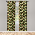 thumbnail image 3 of Ambesonne Colorful Curtains, Triangles Futuristic, Pair of 28"x63", Multicolor, 3 of 5