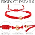 thumbnail image 3 of Pulsera de letras de acero inoxidable Cuerda de tracción de letras de hilo rojo tejida a mano, 3 of 6