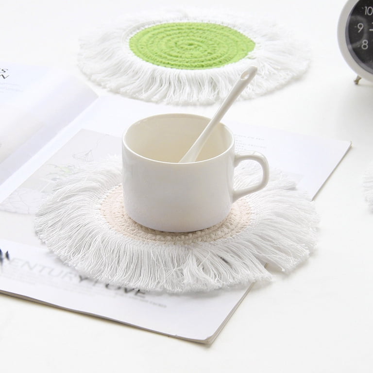 4pcs Acacia Wood Coaster Set - Heat-Resistant, Decorative Tea & Coffee Cup Mats For Home Use - * Holidays, Parties, Birthdays, Weddings & Dinners
