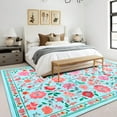 thumbnail image 3 of Balacho Soft Flannel Rustic Floral Area Rug, 5' x 8', Blue, 3 of 8