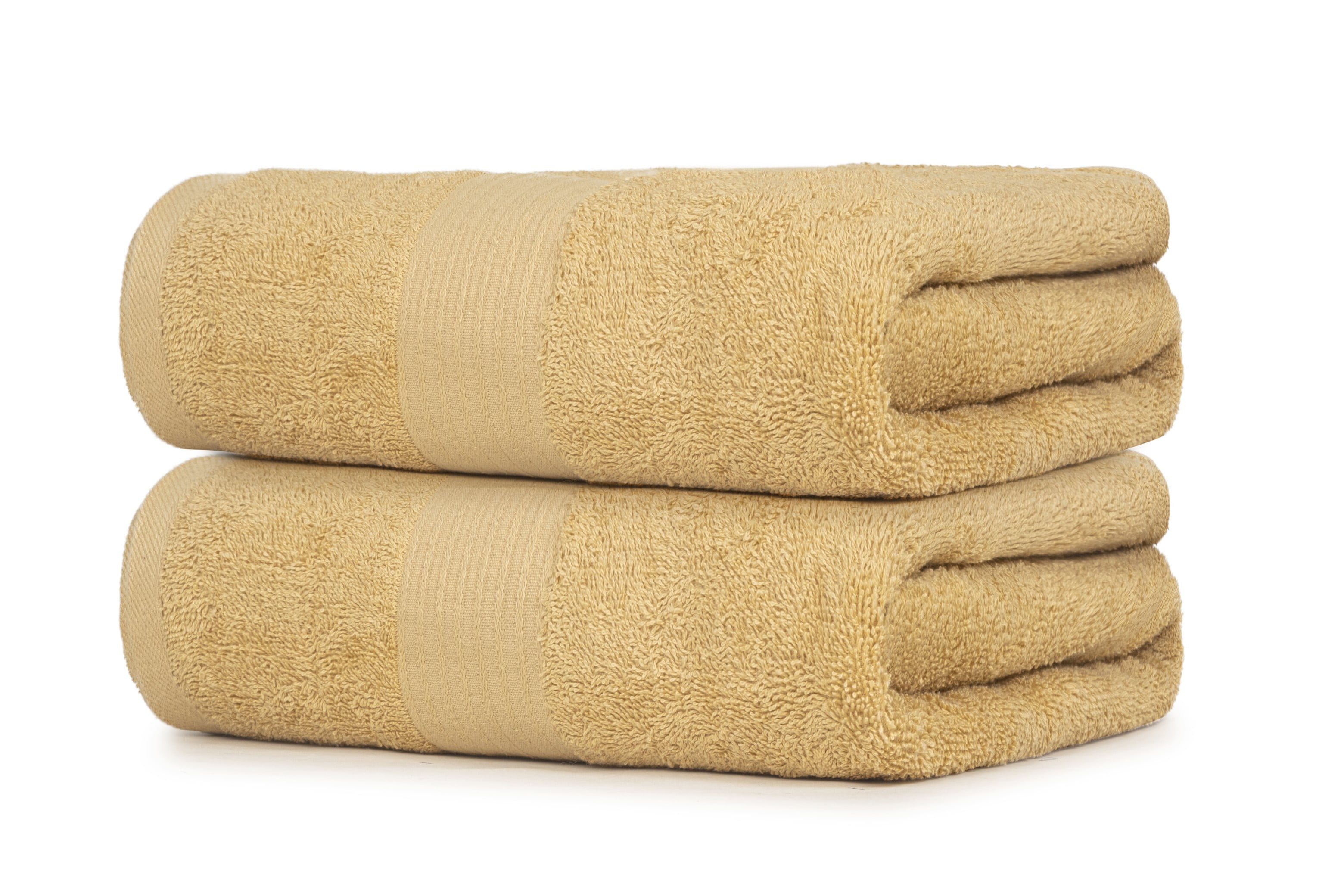 Dewall Maisons Beige 2-Piece Cotton Bath Sheet Set - Extra Large 35" x 70" Towels - Ultra-Soft, Quick-Drying Luxury For Everyday Indulgence – For Body, Face, Hands – Highly Absorbent