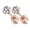 Rose Gold, variant on Surgical Steel Pair Prong Set CZ Gem Stud 3mm Earrings w/ Gem Centered Screw Back Gold (Choose Color)