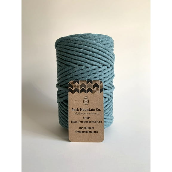6mm Single Strand Craft Cord Recycled Cotton Macrame String - Teal
