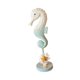 thumbnail image 1 of Escultura de caballito de mar náutico costero, figura decorativa de madera para el hogar moderno en la playa. Azul claro, 1 of 9