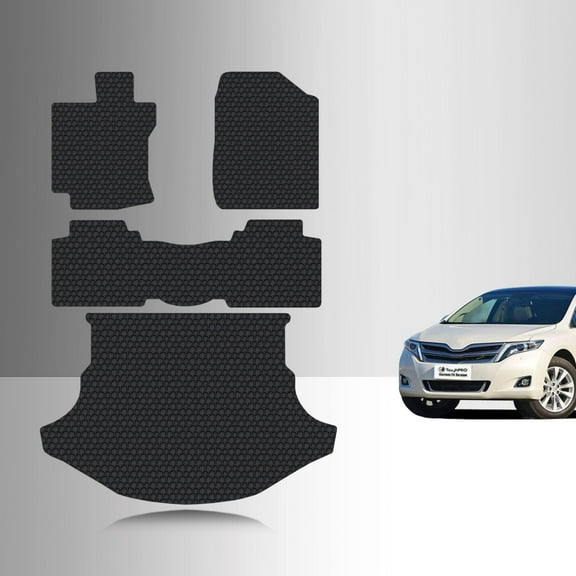 ToughPRO Full Set   Trunk Mats Compatible with Toyota Venza 2009 - All Weather Heavy Duty (Made in USA) Black Rubber