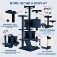 thumbnail image 4 of CL.HPAHKL 54In Cat Tree Tower for Large Cats, Cat Climbing Tower Cat Scratching Tree with Cat Scratching Stand, Big Cat Tree House Funny Toys for Kittens Pet(Navy Blue), 4 of 8
