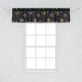 thumbnail image 2 of Ambesonne Compass Valance Pack of 2, Stars Dashed Lines Shapes, 54"X12", Night Blue Yellow, 2 of 3