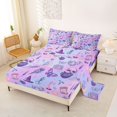 thumbnail image 2 of Castle Fairy Halloween Skull King Sheets 4pcs,Kawaii Gothic Gradient Butterfly Moon Bedding,Lavender Purple,1 Fitted Sheet,1 Flat Sheet and 2 Pillowcases, 2 of 6