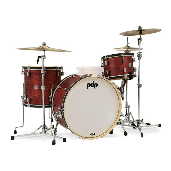 PDP Concept Classic Series 3-Piece Maple Shell Pack, Ox Blood with Ebony Hoops and Chrome Hardware; 9x13, 16x16, 14x24
