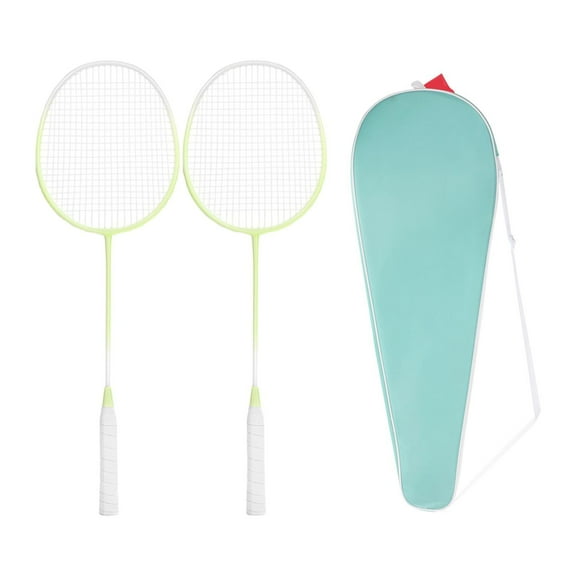 yotijay Luminous Badminton Rackets with Bag Game Beginner Competition Equipment Practice Yellow