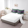 thumbnail image 5 of Manfei Southwestern Aztec Geometric 7-Piece Twin Bedding Sets,Rustic Western bohemian Bedding Comforter Set,Green Purple Sheet Sets For Adult,Microfiber Bedroom Decor Reversible, 5 of 8