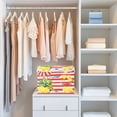 thumbnail image 4 of Yayeee Collapsible Cube Storage Bin with Lid Fabric Closet Decorative Basket with Handles, Striped Lemon, 4 of 7