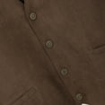 thumbnail image 4 of Men Polo Undershirts Men's Wool Mens & Coats Mens Gentlemens Ball Plays Suede Retro V Neck Solid Color Pocket Button Leather Jacket Vest, 4 of 8