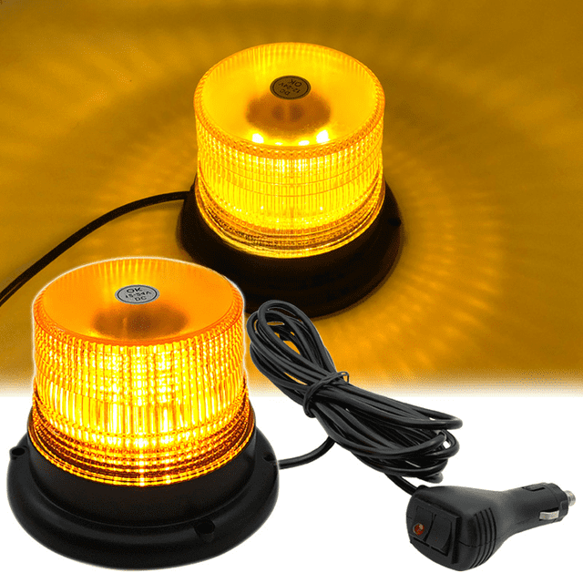 Luz de advertencia de seguridad para automóvil con 40 LED, luz estroboscópica para carretilla elevadora y camión, luz ámbar magnética de 12-24 V
