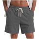 thumbnail image 2 of pstuiky Pantalones cortos de pana con cordón ajustable para hombre, holgados, de color liso, con bolsillos, para exteriores, para playa y fitness, para verano, 2 of 5