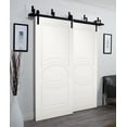thumbnail image 3 of Sliding Closet Barn Bypass Doors 60 x 80 inches / Mela 7001 Matte White / Modern 6.6ft Rails Hardware Set / Wood Solid Bedroom Wardrobe Doors, 3 of 3