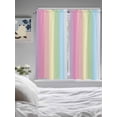 thumbnail image 4 of Living Room Curtains 72 Inches length, Rainbow Stripes Window Treatment Curtain Drapes, Modern Colorful Cream Striped Aesthetics Light Filtering Drapes for Bedroom Laundry Room, 52"x72", 2 Panels, 4 of 7