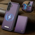 thumbnail image 2 of Case For Samsung Galaxy A26 RFID Blocking Compatible With MagSafe Detachable 2 In 1 Wallet With Card Holder,PU Leather Case,  Holder Kickstand Magnetic Protective Women Men Cover,Purple, 2 of 9