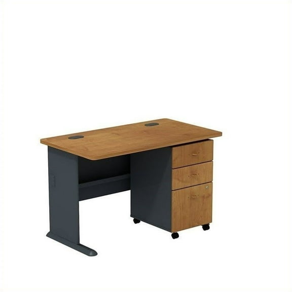 Scranton & Co 48" Desk and File Cabinet in Natural Cherry