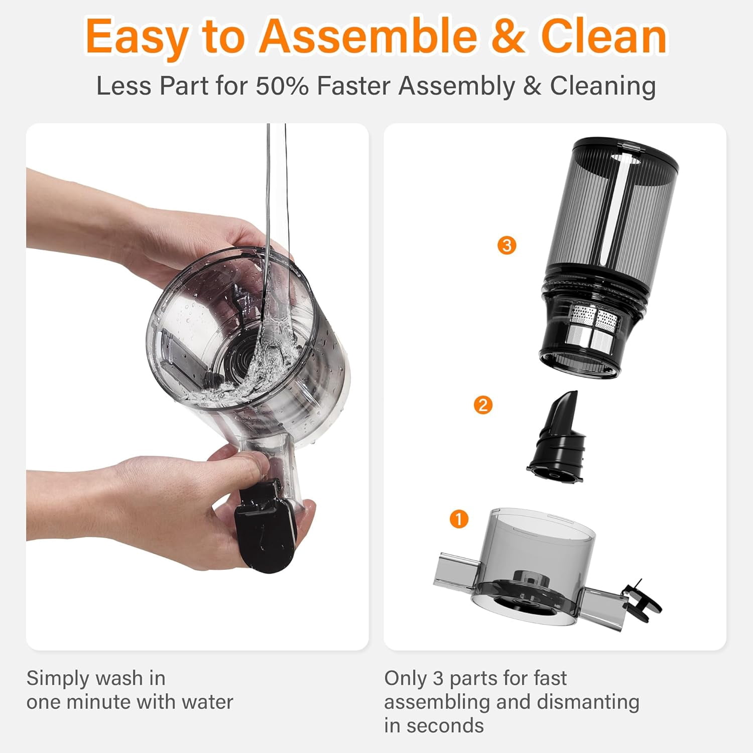 Cofiyard Cold Press Juicer, Slow Masticating Juicer Machines with 5" Feeding Chute Fit Whole Fruits&Vegetables, Stainless Steel Slow Masticating Juicer Easy to Clean, 99.6% Juice Purity, 1.5L