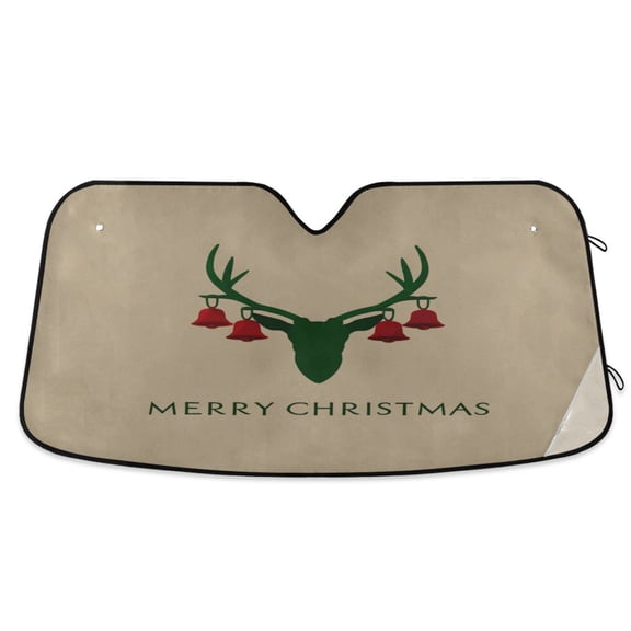 Iauyy Foldable Windshield Sun Shade for Cars, Interior Sun Protection for car UV Protection for Sedan/SUV/Truck, (S/M/L) A Dark Brown Deer Head