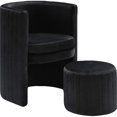 thumbnail image 2 of Best Master Fauteuil Rond en Velours Noir avec Pouf Seager, 2 of 3