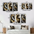thumbnail image 4 of Designart "Black White Gold Swirl Liquid Dimension II" Abstract Spirals Framed Wall Art Set Of 3 - Gold Transitional Frame Canvas Set For Living Room Decor, 4 of 6