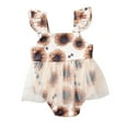 thumbnail image 2 of Seyurigaoka Infant Fly Sleeve Romper, Sunflower Printing Mesh Splicing Jumpsuit, 2 of 9