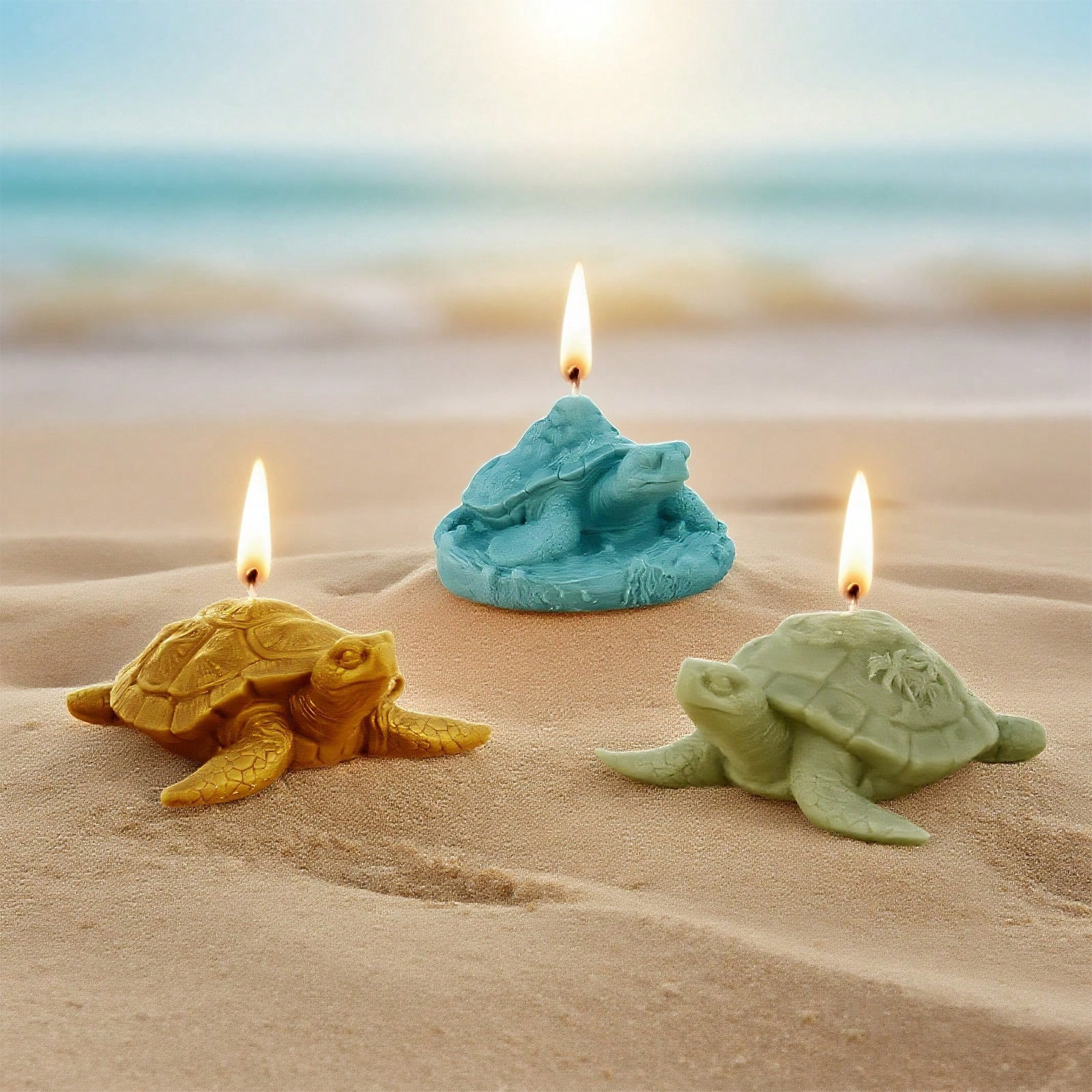 3Pcs Resin Casting Molds, 3D Turtle Silicone Resin Molds for Epoxy Resin, Silicone Candle Molds, Clay Molds for DIY Aroma Candle Resin Crafts, Plaster, Halloween Home Decorations