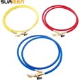 thumbnail image 5 of Refrigerant Charging Hose with Ball Valves for R410A R134A R12 R22 R502 R404 Refrigerant Charging Hoses HVAC, 1/4'' SAE HVAC Manifold Hose Set 800 PSI Red/Yellow/Blue (3pcs), 5 of 5