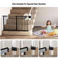 thumbnail image 3 of 29.5-51.6'' Extra Wide Baby Gate, Caveen 30''H Safety Doorway Gates Pressure Mounted,Black, 3 of 11
