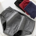 thumbnail image 5 of Menstrual Period Underwear for Women Mid Waist Cotton Full Coverage Briefs Solid Color Underpants Stretch Briefs, 5 of 9