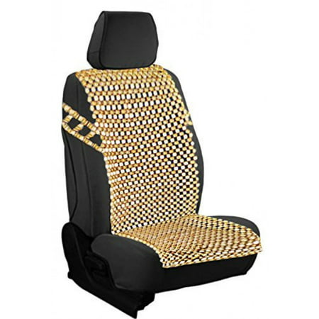 Zento Deals Natural Royal Wood Bead Seat Cover Massage Cool Premium Comfort