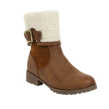 

KBKYBUYZ Snow Boots Autumn And Winter Round Toe Stylish Warm Furry Short Boots Large Size Boots Women s Boots Basic warm shoes