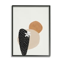 Stupell Industries Floral Prickly Pear Cactus Terracotta Abstract Abstract Painting Black Framed Art Print Wall Art, 16 x 20