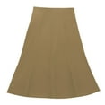 thumbnail image 2 of ClodeEU Women's Elastic High Waist Flare Work Midi Knee Length Stretchy Skirt,Elegant Flared Skirt for Office Khaki,Womens Plus L, 2 of 6