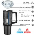 thumbnail image 5 of 40 oz Tumbler with Handle lid and Straw, American Flag Blue Line Stainless Steel Dad Travel Tumbler Cup Mugs,Police Academy Graduation Gifts, Police Gifts for Men Dad, 5 of 7