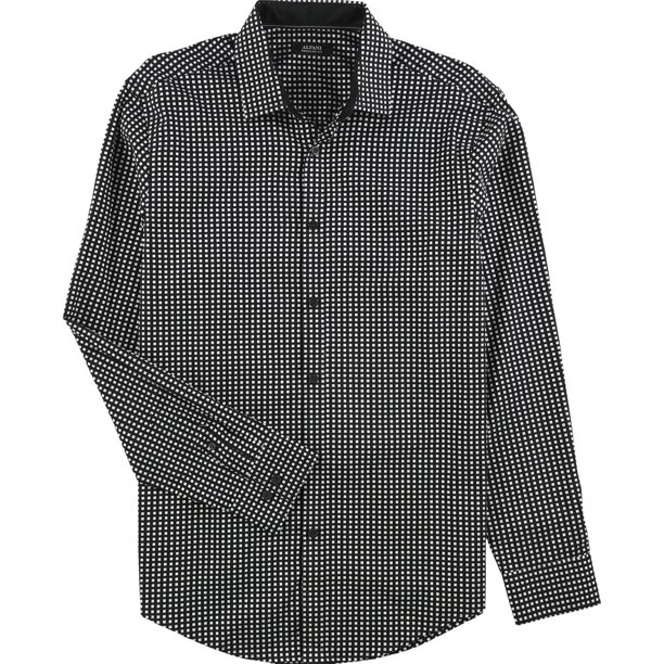Camisa Estampada con Botones Alfani para Hombre Negra Pequeña