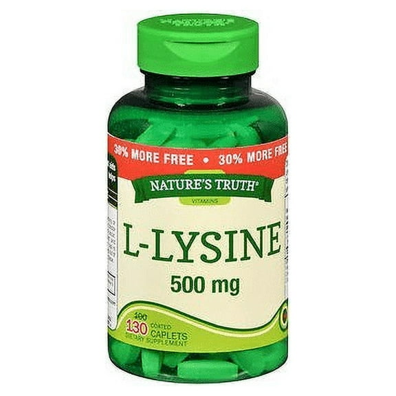 Nature's Truth Vitamins L-Lysine 500 mg - 130 Coated Caplets, Pack of 6