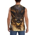 thumbnail image 4 of Xecao Cool Black Gold Dragon Print Men's Tank Top: Sleek Sleeveless Tee for Casual Sports and Beach Occasions-Small, 4 of 7