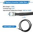 thumbnail image 6 of 1 Pc Battery Inverter Cable 6 AWG Gauge 4FT 5/16" Lug Battery Cable Universal for Car Vehicle Boat RV Solar Tinned Copper Black, 6 of 7