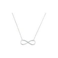 thumbnail image 1 of FB Jewels 10kt White Gold Womens Round Diamond Infinity Pendant Necklace 1/20 Cttw, 1 of 1