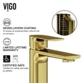 thumbnail image 6 of Vigo Vgt1477 Donatello 22" Rectangular Glass Vessel Bathroom Sink - Gold, 6 of 10