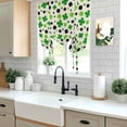 thumbnail image 5 of St Patricks Day Balloon Curtains for Bedroom/Front Door/Bathroom, Farmhouse Country Green Black Shamrock Tie Up Curtains 63 Inch Length Light Filtering Kitchen Curtains Shades for Windows 46"x63", 5 of 8