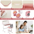 thumbnail image 2 of Gymax Kids Desk & Chair Set Height Adjustable Children School Study Table & Chair Pink, 2 of 7