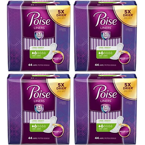 Poise Liners for Light Bladder Leakage, Long Length, Very Light